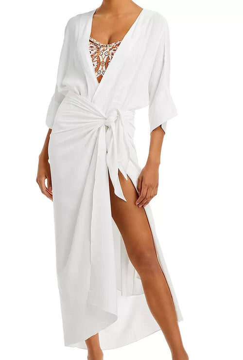 Haight L127717 Women's Knot Front Swim Cover Up Dress Size L