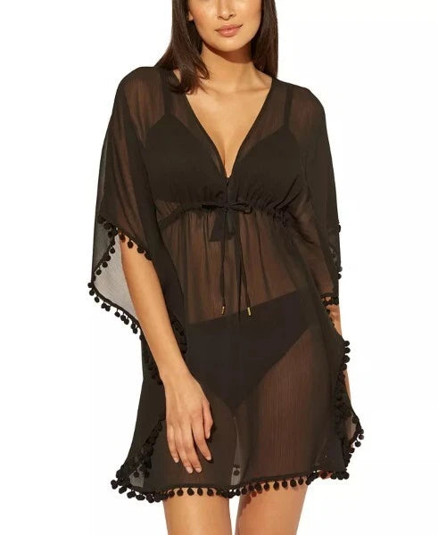 Bleu by Rod Beattie Caftan Sheer Swim Cover Up - size 2X / XXL - Black