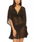Bleu by Rod Beattie Caftan Sheer Swim Cover Up - size 2X / XXL - Black