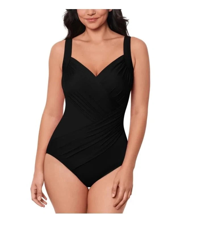 Miradonna Miraclesuit Womens Swimsuit Black One-Piece Slimming Smoothing