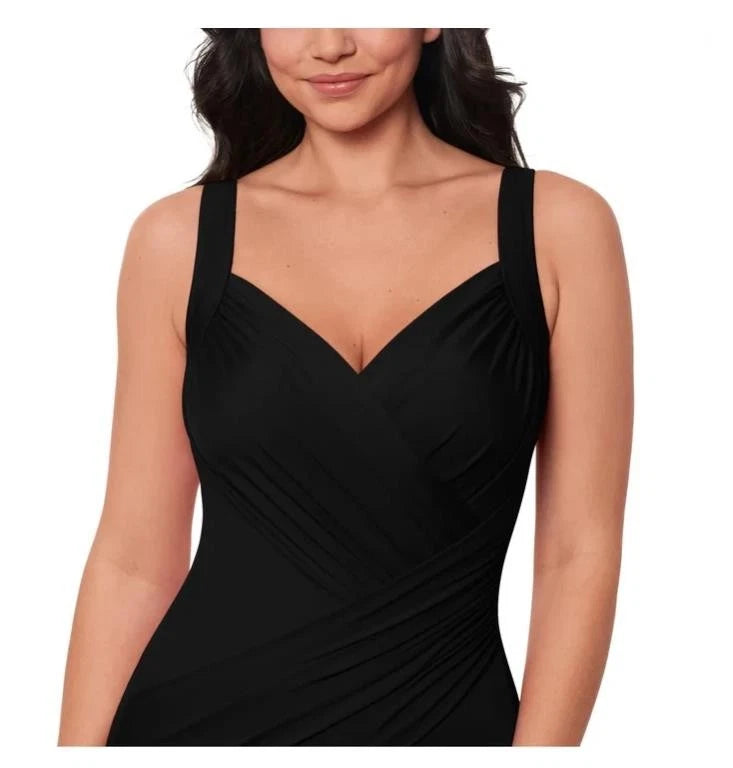 Miradonna Miraclesuit Womens Swimsuit Black One-Piece Slimming Smoothing