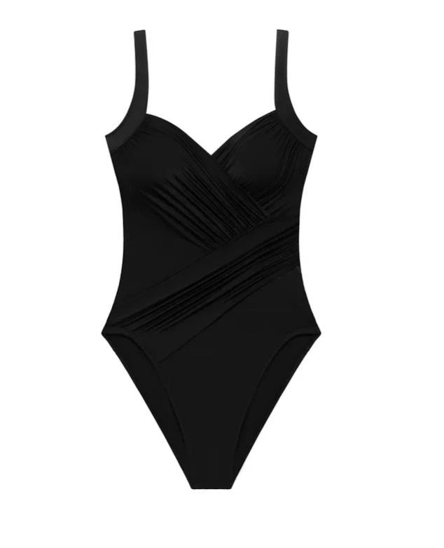 Miradonna Miraclesuit Womens Swimsuit Black One-Piece Slimming Smoothing